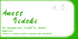 anett videki business card